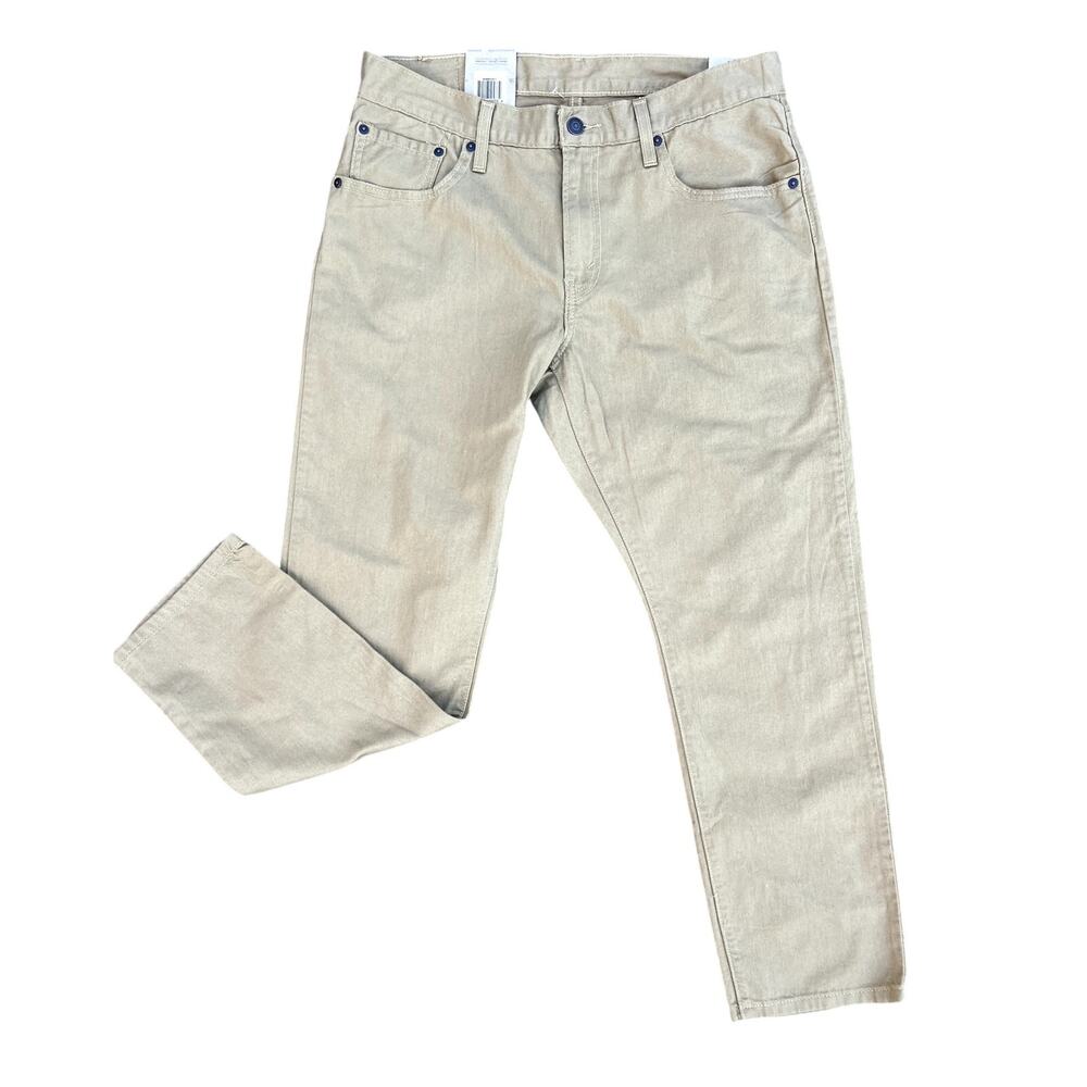 Levi's mid rise tan lightweight straight denim jeans size 31x30